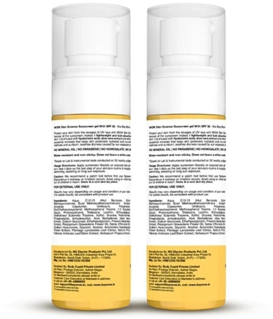 WOW Skin Science SPF 50 Sunscreen Gel For All Skin Type ( Pack of 2 )