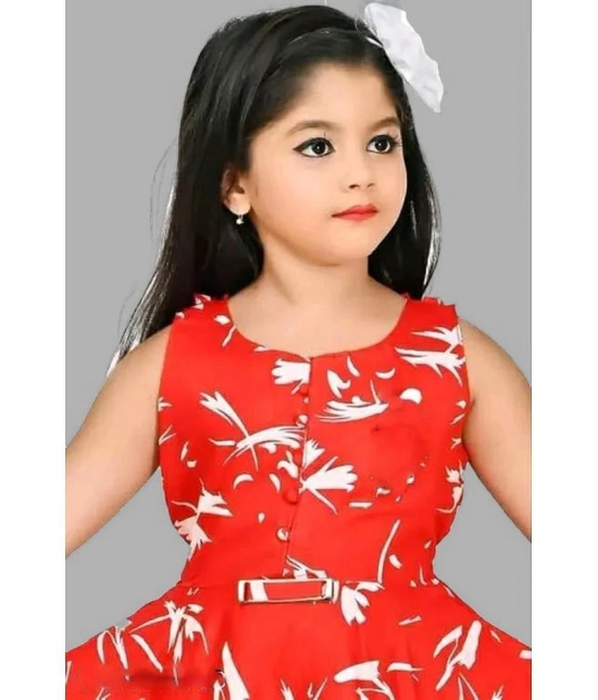 OFLINE SELCTION Rayon Frock For Girls ( Pack of 1 , Red ) - None