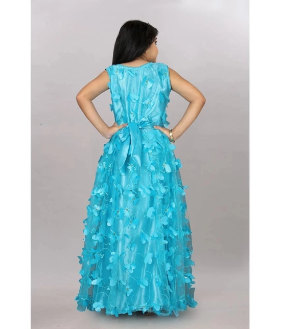 Apnisha - Sky Blue Net Girls Gown ( Pack of 1 ) - None