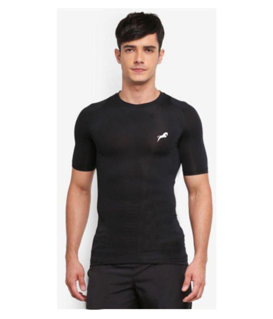 Just rider Nylon Compression Top Half Sleeve Tights T-Shirt for Sports - M