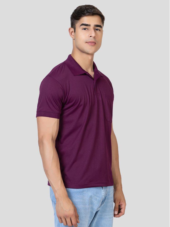 YHA - Purple Cotton Blend Regular Fit Mens Polo T Shirt ( Pack of 1 ) - None