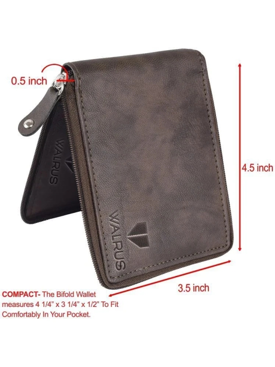 Walrus Brown Faux Leather Mens RFID Wallet ( Pack of 1 ) - Brown