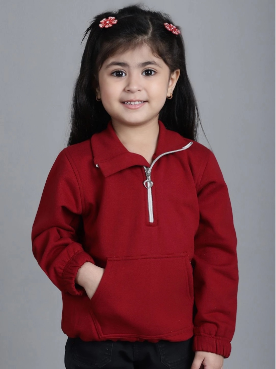 MINI & MING the winter wardrobe Girls Solid Mock Collar Sweatshirt