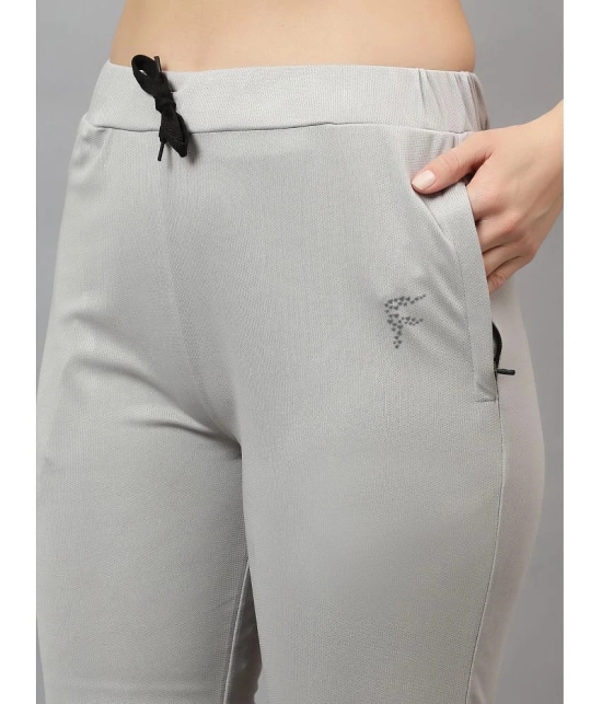 Diaz Light Grey Lycra Womens Gym Trackpants ( Pack of 1 ) - None