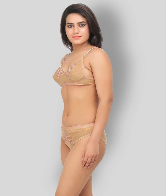 TCG Beige Lace Bra & Panty Set - 28