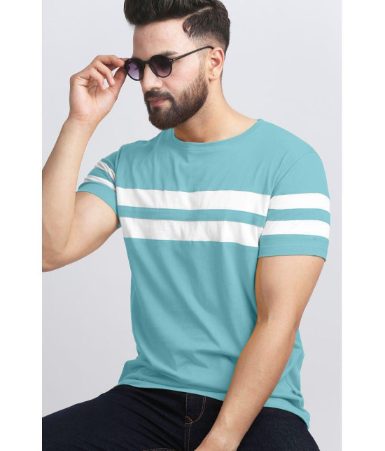 AUSK - Teal Cotton Blend Regular Fit Mens T-Shirt ( Pack of 2 ) - None