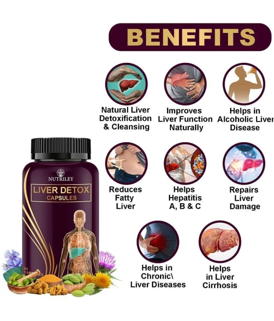 Nutriey Liver Detox Capsules, Helps In Fatty Liver & Daily Liver Detox, 60 Capsules