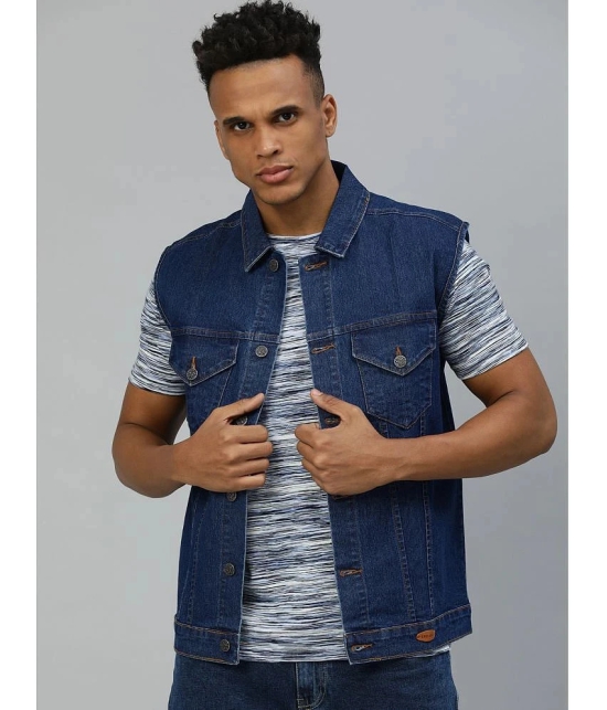 Urbano Fashion - Blue Denim Slim Fit Mens Denim Jacket ( Pack of 1 ) - None