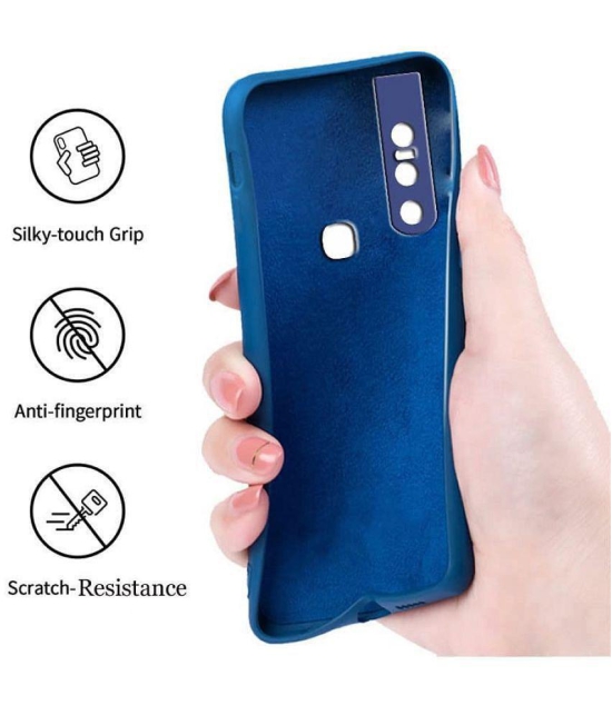 Case Vault Covers - Blue Silicon Plain Cases Compatible For Vivo V15 ( Pack of 1 ) - Blue