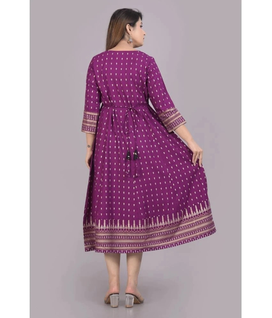 Smien - Purple Rayon Womens Flared Kurti ( Pack of 1 ) - None