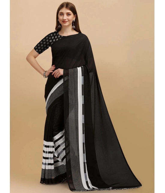 LEELAVATI - Black Georgette Saree With Blouse Piece ( Pack of 1 ) - Black