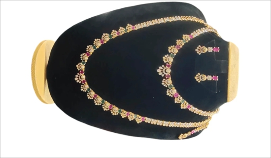 Bridal Necklace Set with Kundan Stones and Pearls