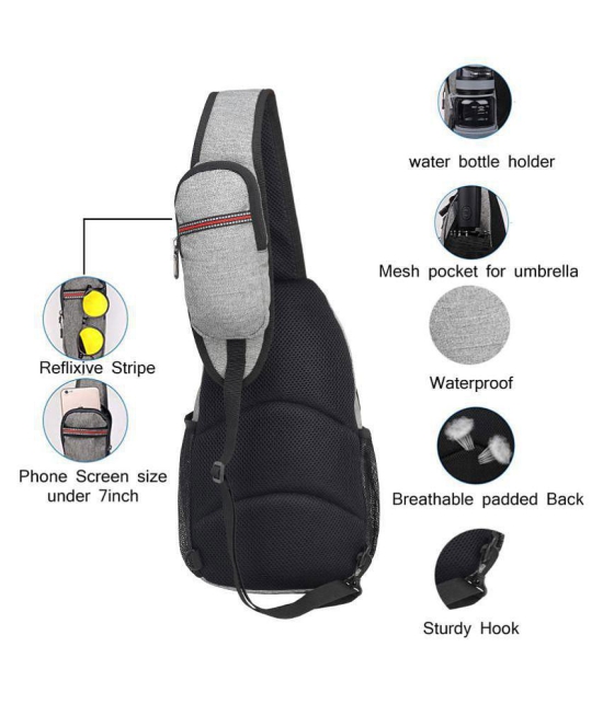 Fly Fashion Light Grey 6 Ltrs Backpack