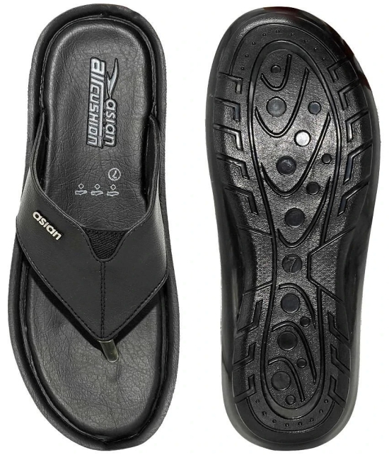 ASIAN Black Mens Thong Flip Flop - None