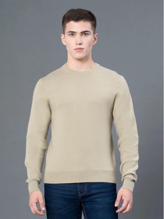 RedTape Round Neck Solid Sweater for Men | Essential Comfort for Every Day