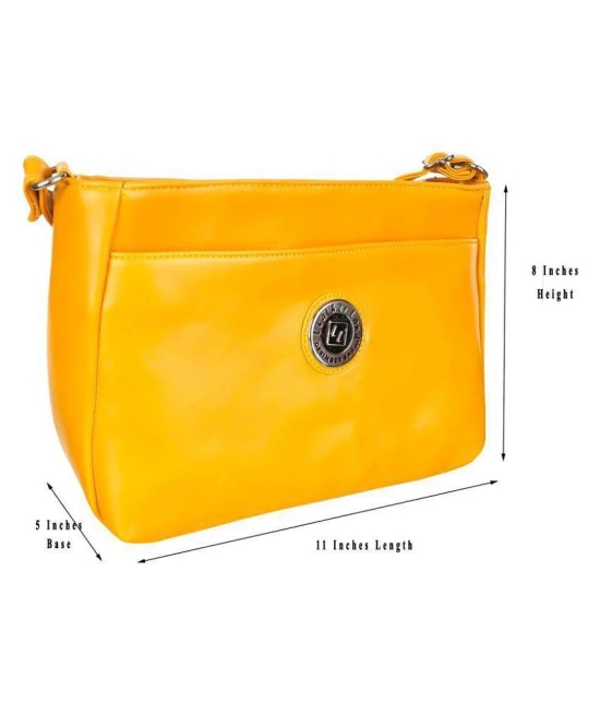 Leather Land Yellow Faux Leather Sling Bag - Yellow