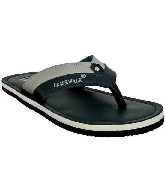 GRASS WALK Navy Blue Mens Thong Flip Flop - None