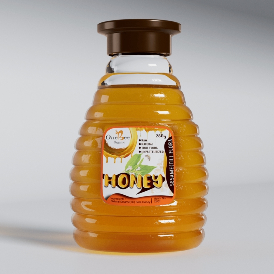 ONE BEE ORGANIC Honey | Sesame Honey/Til Flora Honey | Natural Flora Honey - 280 GM.