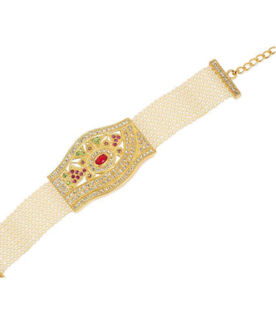 Gilher Fancy Traditional Real look Jadau Bracelet With Adjustable Size For Women And Girl - None