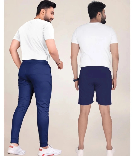 Septem Navy Blue Polyester Mens Shorts ( Pack of 2 ) - None