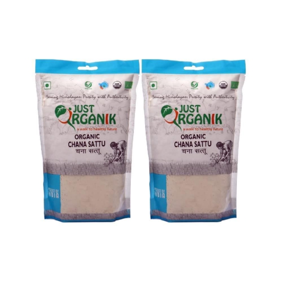 JUST ORGANIK, Channa Sattu ? 1kg (2 * 500grams) | Sattu Atta | Sattoo | Sattu | 100% Organic | USDA Certified