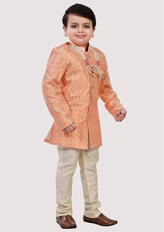 Arshia Fashions - Peach Silk Boys Sherwani ( Pack of 1 ) - None