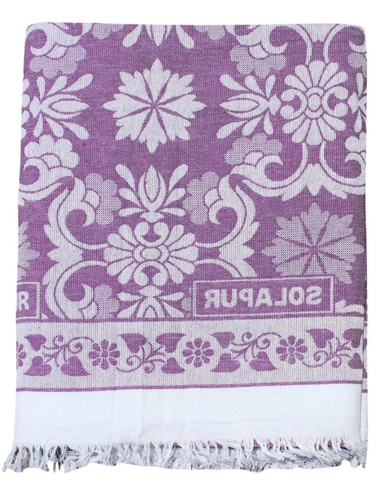 Mandhania Cotton Soft Light Weight Daily Use Single Bed Solapur Blanket (Purple , Single)