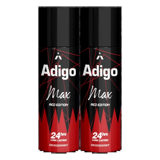 Adigo Max Red Edition Deodorant 165ml(Pack Of 2)