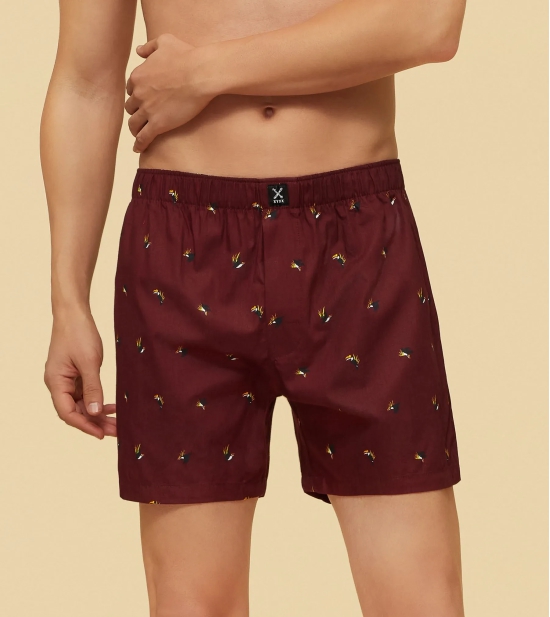 Savanna Cotton Boxers Hornbill Maroon L