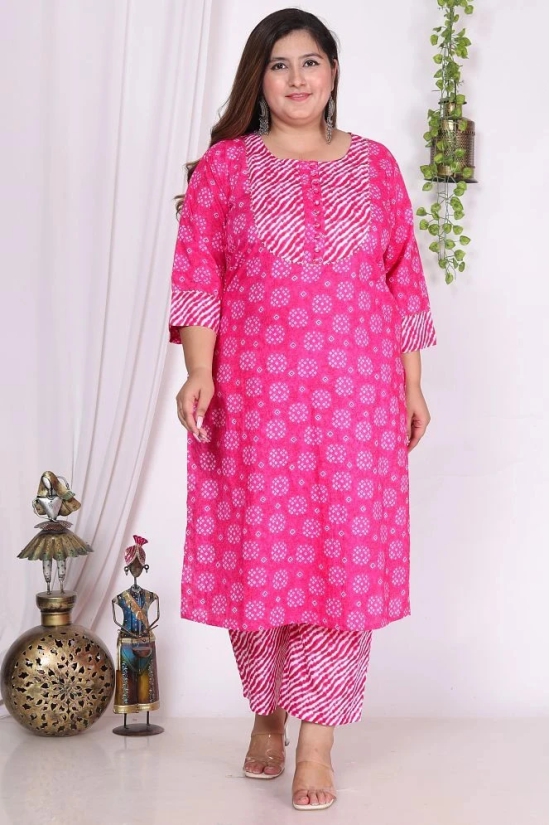 Swasti Cotton Printed Straight Womens Kurti - Pink ( Pack of 1 ) - None