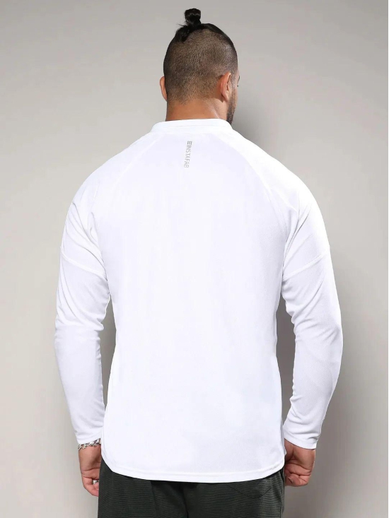White Graphic Printed Activewear T-Shirt White 6XL