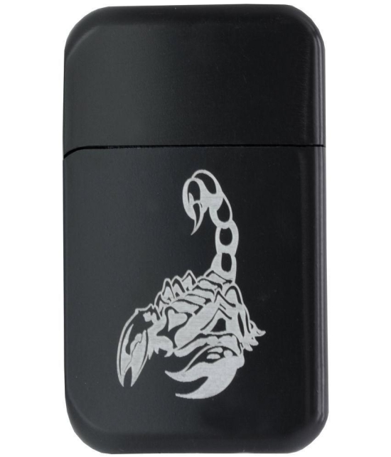 JMALL - Black Aluminium Cigarette Lighter ( Pack of 1 ) - Black