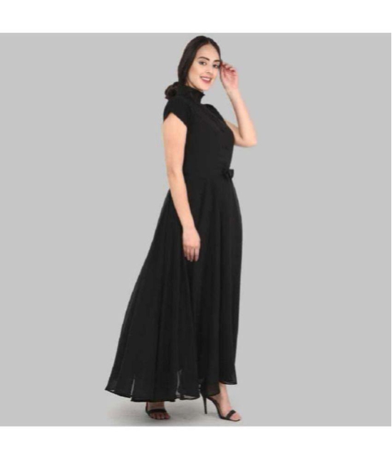 JASH CREATION - Black Georgette Womens Gown ( Pack of 1 ) - None