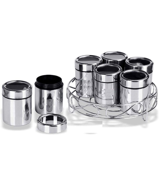 Dynore Steel Spice Container Set of 7 300 mL - Silver