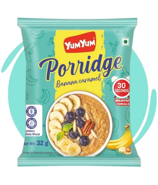 YUM YUM Instant Banana Caramel Porridge/ Rich In Fiber/Free of Fat 320g Sachets - Pouch(10 x 32 g)