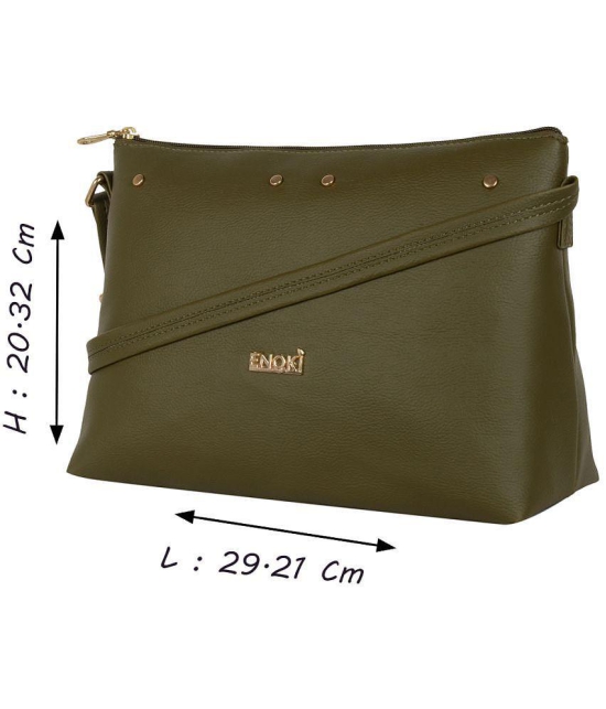 Enoki - Green Artificial Leather Sling Bag - Green