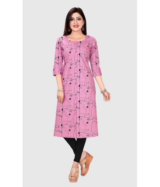 Meher Impex - Pink Cotton Blend Womens A-line Kurti ( Pack of 1 ) - None