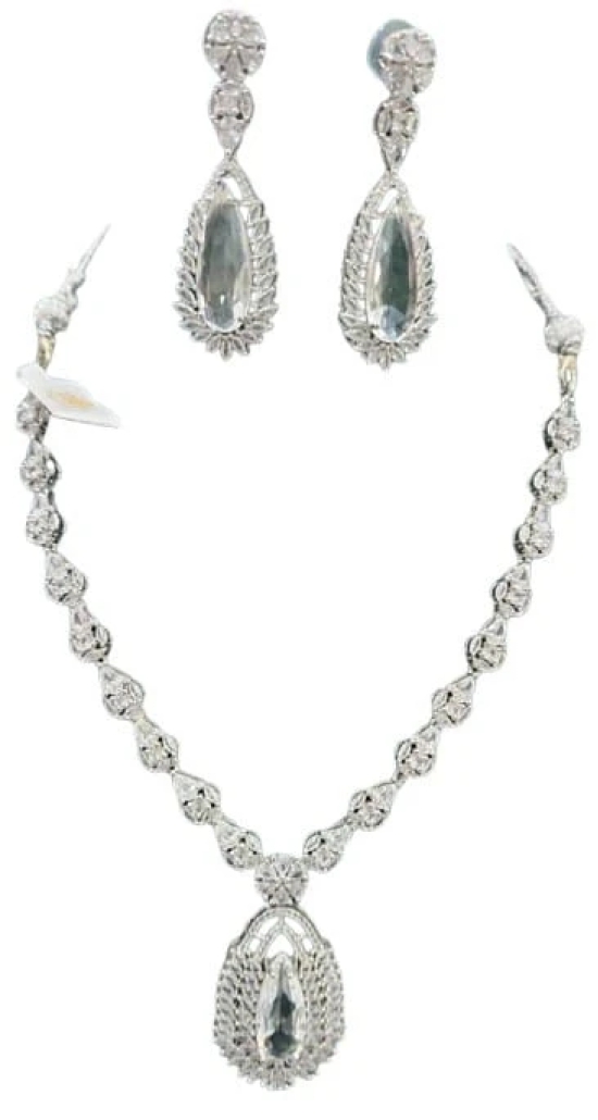 Stunning Cubic Zirconia Bridal Jewelry Set in White Gold