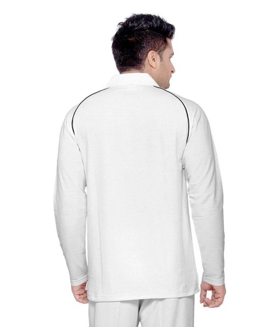 Omtex Full Sleeves Cricket Wear White T-Shirt - S