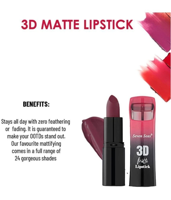 Seven Seas 3D Matte Lipstick | Long Lasting | Waterproof Matte Lipstick for Women (Chestnut Rose 2)