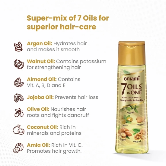 Emami 7 Oils In One Non Sticky Hair Oil 500ml