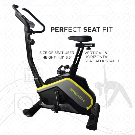 Reach B-400 Magnetic Exercise Cycle, 8 kg Flywheel, Adjustable Handles, Electro Magnetic Resistance, Suitable for All Ages.-Reach B-400 Magnetic Exercise Cycle: 8 kg Flywheel, Adjustable Handles,