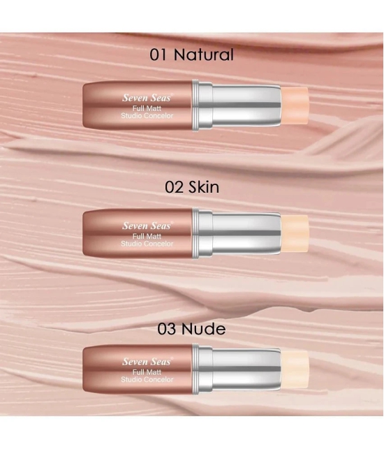 Seven Seas Full Matte Studio Concealer Stick | Full Coverage Concealer For Face Makeup (Nude)