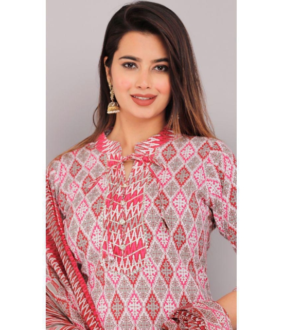 HIGHLIGHT FASHION EXPORT Cotton Printed Kurti With Pants Womens Stitched Salwar Suit - Pink ( Pack of 1 ) - None