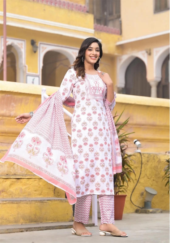 Kurta - IvoryPink-L