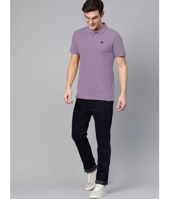 ADORATE - Lavender Cotton Blend Regular Fit Mens Polo T Shirt ( Pack of 1 ) - None