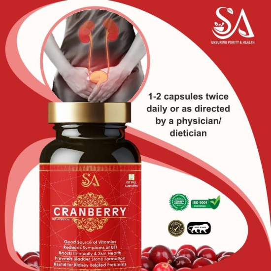 CRANBERRY(Antioxidant Rich Supplement for Kidney Health, Useful for Bladder Infections & UTI, For Men’s And Women’s)