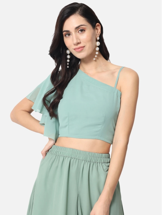 ALL WAYS YOU Women Top Georgette fabric  Light Green XS