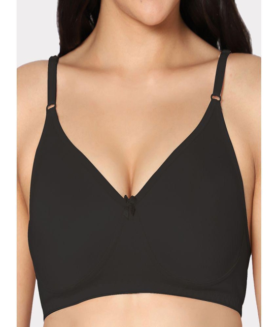 IN CARE LINGERIE - Black Cotton Non Padded Women's T-Shirt Bra ( Pack of 1 ) - None