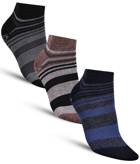 Dollar - Cotton Men's Striped Multicolor Ankle Length Socks ( Pack of 3 ) - Multicolor